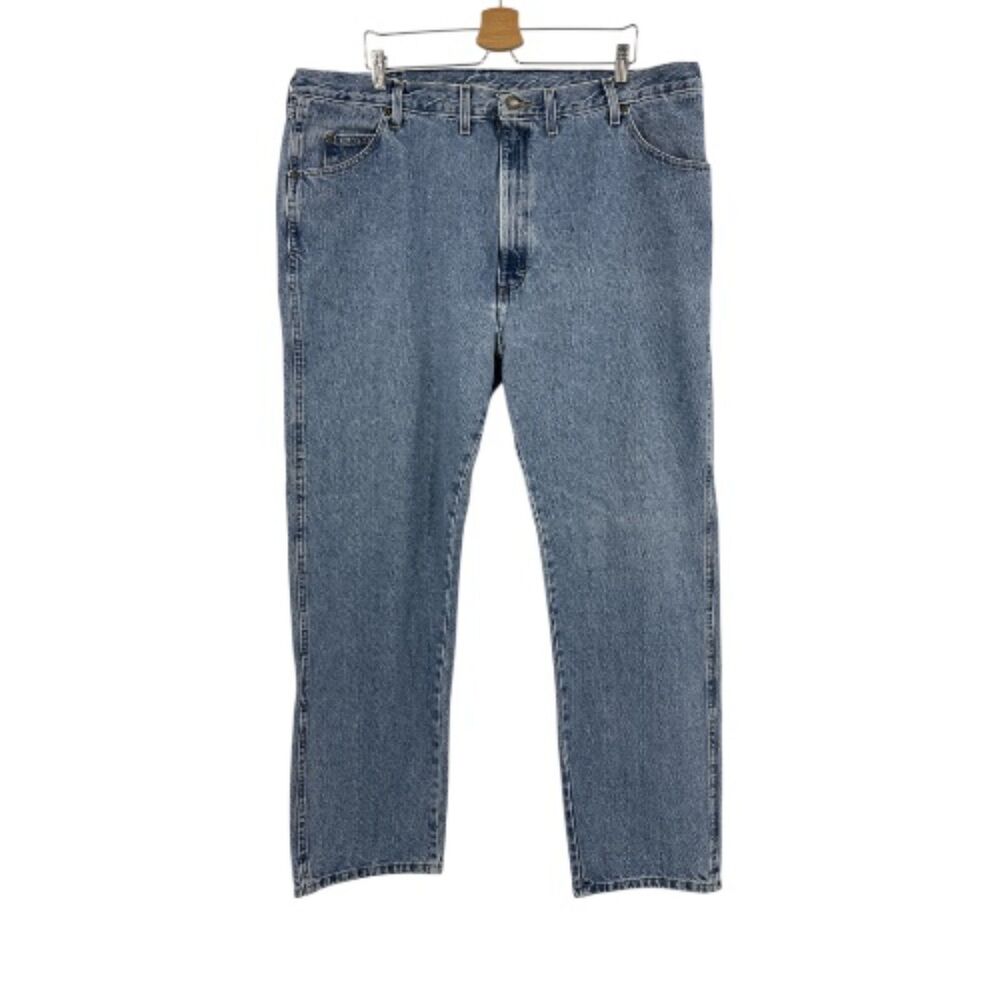 Mens Wrangler Jeans 44 x 32 Regular Fit Light Wash